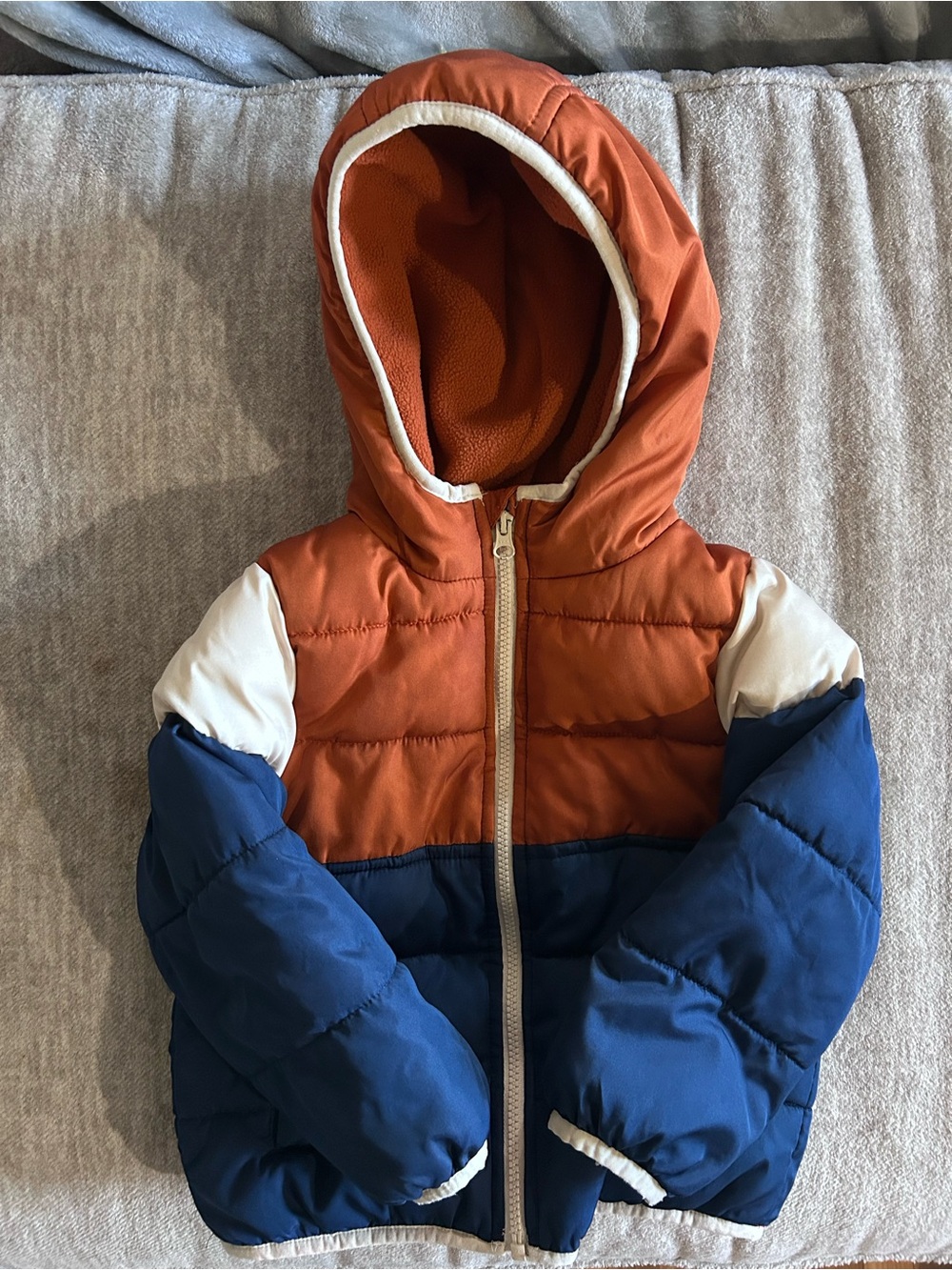 jumping beans Orange and Blue Colorblock Puffer Jacket